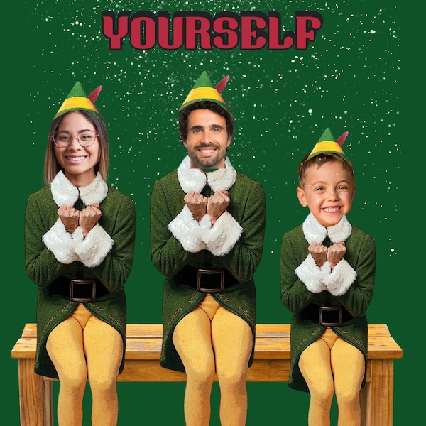 Personalized Elf Yourself Christmas Card: Custom Holiday Print (Digital Download)