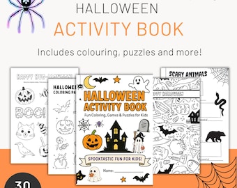 Halloween-activiteitenpakket voor kinderen | Afdrukbare kleurplaten en games voor kinderen