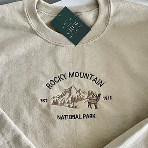 Rocky Mountain National Park Embroidered Sweatshirt | Crewneck | Travel Crewneck | Unisex Sweatshirts | National Parks | Nature-Inspired