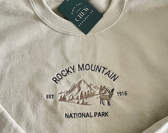 Rocky Mountain National Park Embroidered Sweatshirt | Crewneck | Travel Crewneck | Unisex Sweatshirts | National Parks | Nature-Inspired