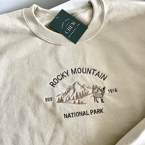 Rocky Mountain National Park Embroidered Sweatshirt | Fall Crewneck | Travel Crewneck | Unisex Sweatshirts