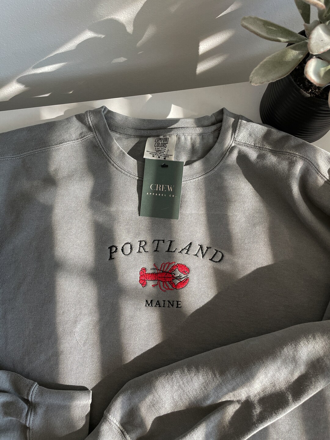 Portland Maine Embroidered Sweatshirt High Quality Crewneck Unisex