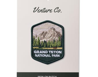 Grand Teton National Park Iron-On Embroidered Patch – Scenic Souvenir for Outdoor Enthusiasts, Hikers, and National Park Lovers