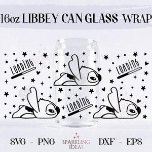 Loading Stitch Can glass SVG 16oz, Lazy Stitch Libbey Glass Svg, Energy Saving Wrap Stitch Svg