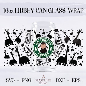 No Touchy Poison Libbey Can Glass SVG, Kuzco Llama Cup Wrap, Kuzco Poison Svg, Cut File For Cricut