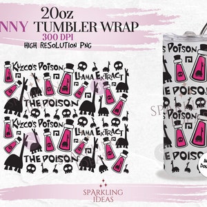 20 Unzen Skinny Kuzcos Giftbecher Wrap, Kuzcos Lama Becher png, Lama Extrakt Ohren digitale png Sublimation