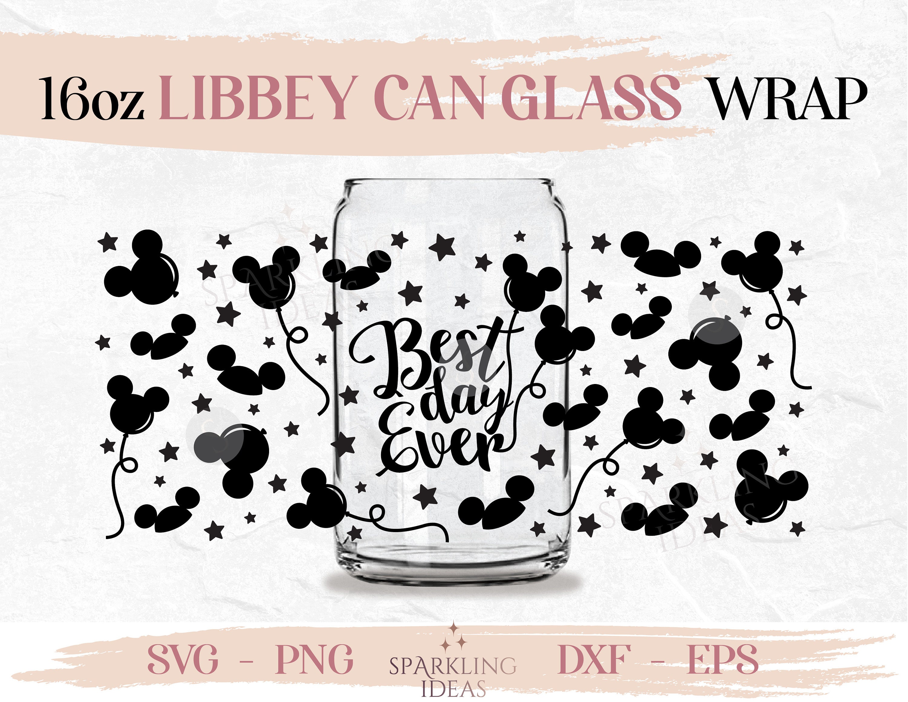 Summer Libbey Glass Can SVG Full Wrap Beer Glass Can Png - Crella