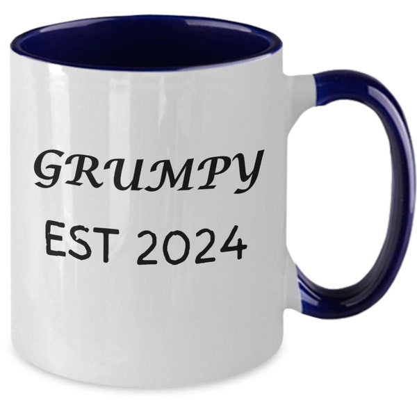 Birth Announcement Gift For Grandfather, Grumpy Coffee Mug, First Time Grampa 2024, Father's Day Gift