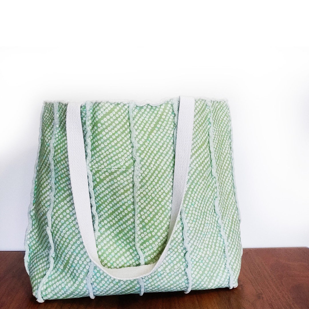 Soft Shell Totes Puka Shells Soft Pieced Raw Edge Tote Bag - Etsy