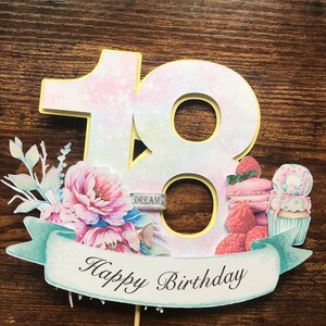 Diseño Personalizado Cake Topper Cualquier Edad Y Nombre 16º 18º 21º 30º 40 60 80
