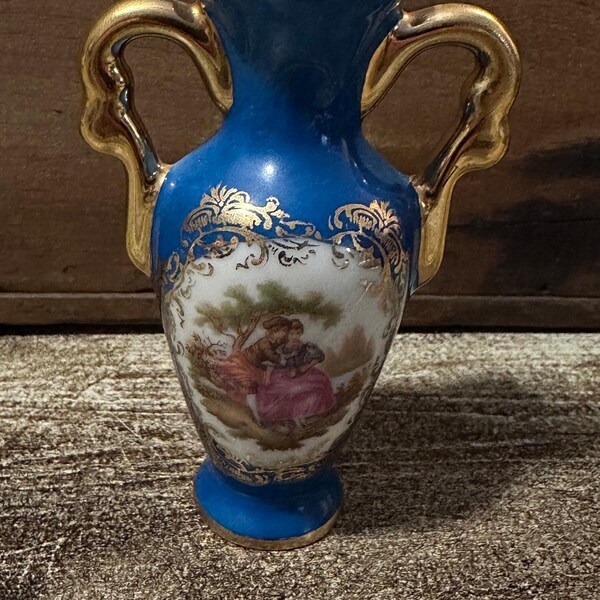 Limoges Blue Vase Etsy