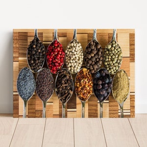 Spices Canvas Wall Art Print, Spices Poster Print, Kitchen Wall Art, Kitchen Prints, Kitchen Artwork, Herbs Spices Art, Canvas Ready to Hang