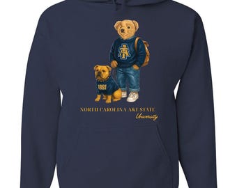 Polo Bear Inspired North Carolina A&T State University Hooded Sweatshirt