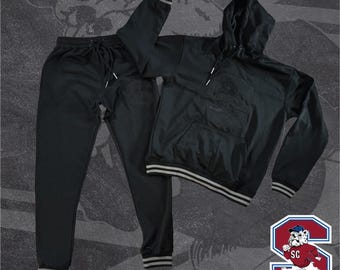 Embroidered South Carolina State University Jogger Set-Blackout