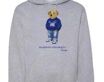 Polo Bear Inspired Hampton University Hooded Sweatshirt