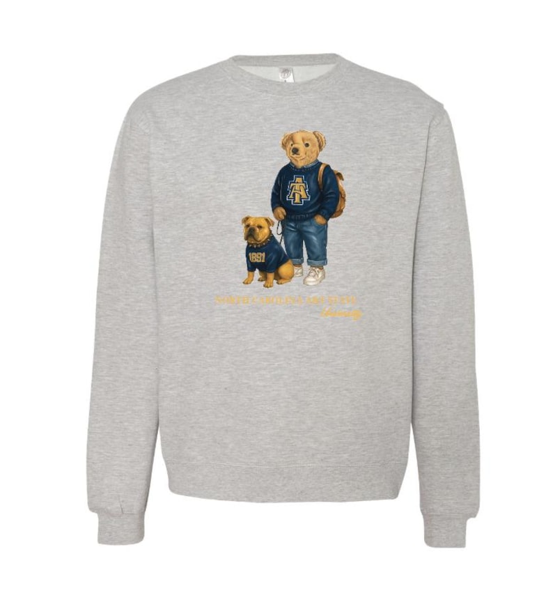 Polo Bear Inspired North Carolina A&T State University Sweatshirt afbeelding 1