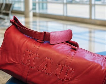 Kappa Alpha Psi Large Leather Duffle Bag