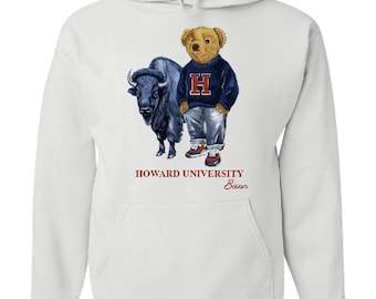 Polo Bear Inspired Howard University Hooded Sweatshirt