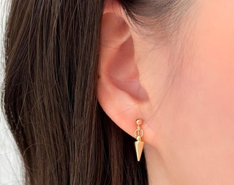 No Piercing Ear Clips, 14K Gold Plated Spike Clip on Earrings,  Minimalist Spike Ear Clips, Hypoallergenic Clip on Earrings, Cute Gifts