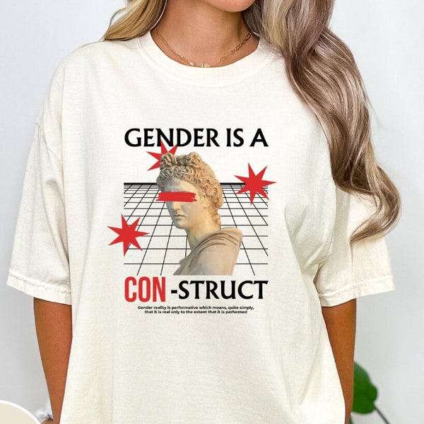 Gender Is A Construct Comfort Colors Shirt, Non Binary Pride T-Shirt, Queer Shirt, Genderfluid Sweatshirt, LGBTQ Hoodie, Genderqueer Tee