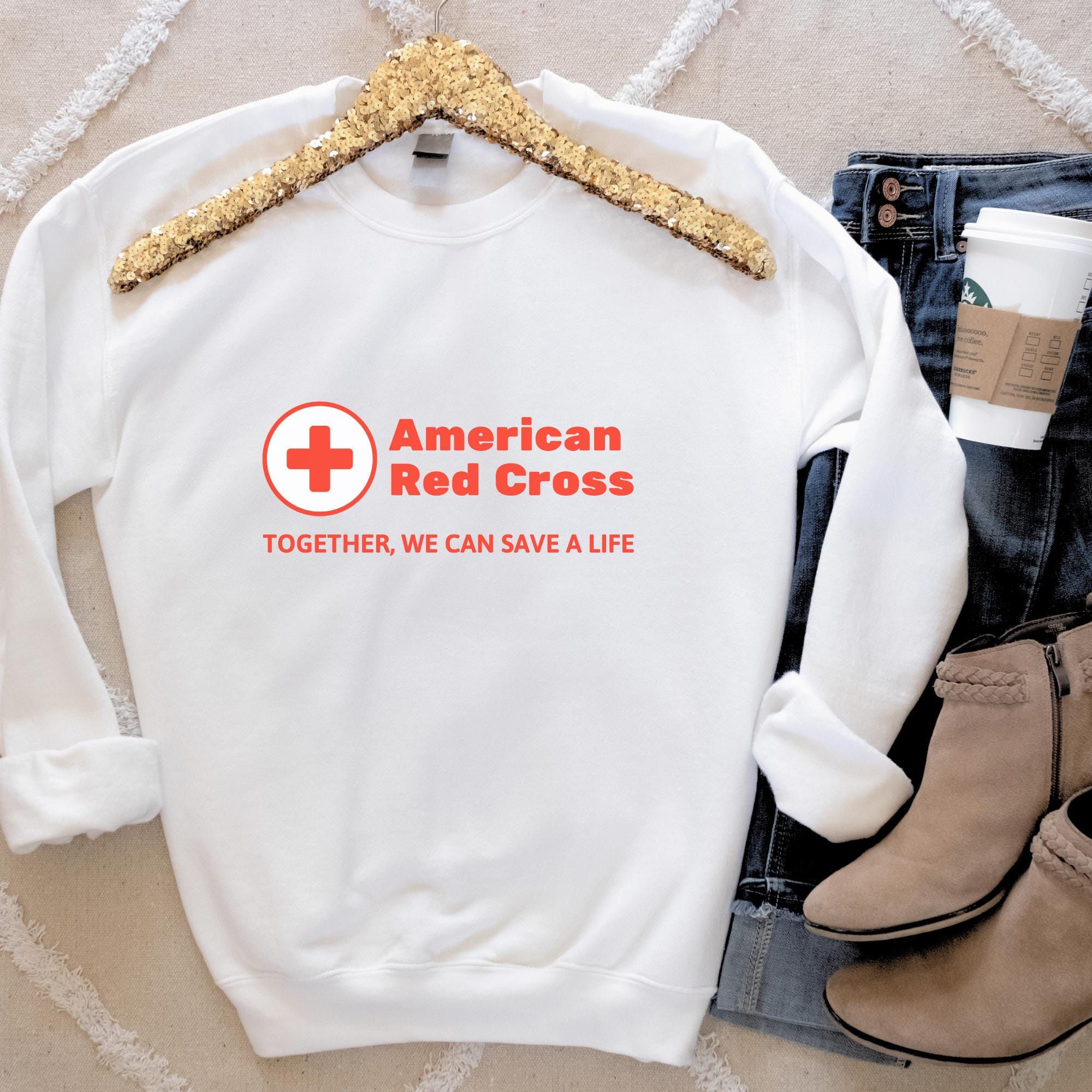 Red Cross Sweatshirt Etsy