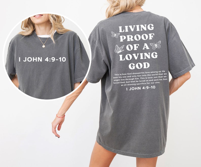 Comfort Colors Living Proof of a Loving God Shirt, Aesthetic Jesus ...