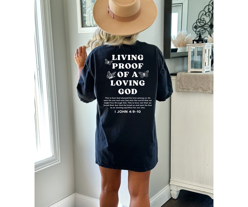 Comfort Colors Living Proof of a Loving God Shirt, Aesthetic Jesus ...