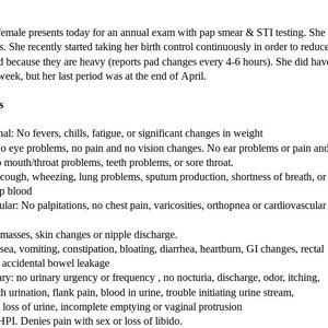 SOAP Note FNP School 28 yo well woman with ROS/Obj./Assessment & Plan w/ diagnostic codes