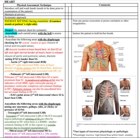 FNP Advanced Cardiovascular System Check off Study Guide With Etsy