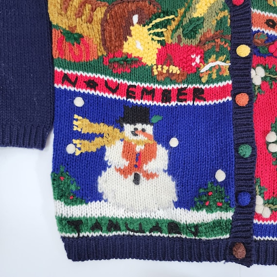Vintage Ugly Knit Sweater Cardigan - L - image 8