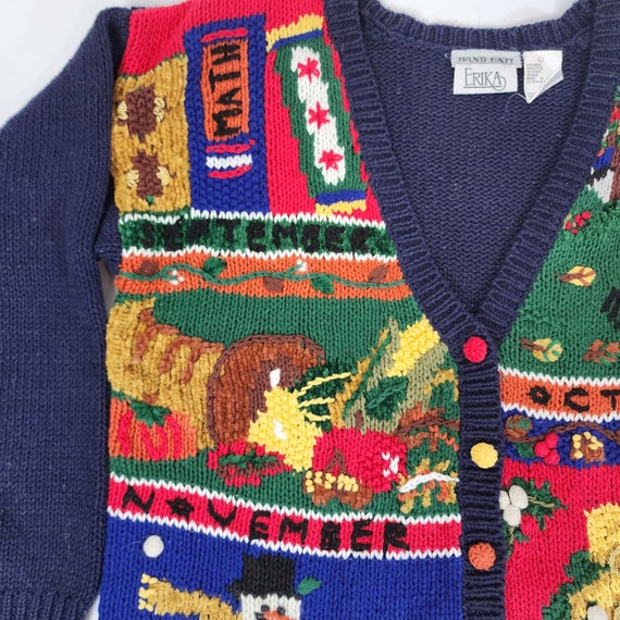 Vintage Ugly Knit Sweater Cardigan - L - image 3