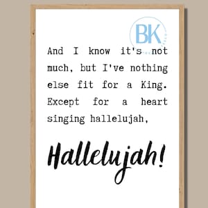 Gratitude Worship Song Printable Art | Digital Art Print Christian | Nothing Else Fit for a King | Worship Lyric Art | Minimalist | Modern