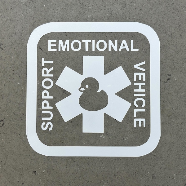 Emotional Support Vehicle! Duck Sticker! High-Quality, Durable, Permanent Vinyl Decal! Perfect for Jeeps, Broncos, Trucks Mirrors, Windows!