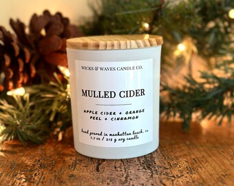 Christmas candle, holiday candle, winter candle, soy candle, container candle, scented candle, pure soy candle, Mulled Cider, candle gifts