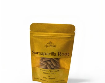 Sarsaparilla Root 100%. Pure Capsules  500 mg