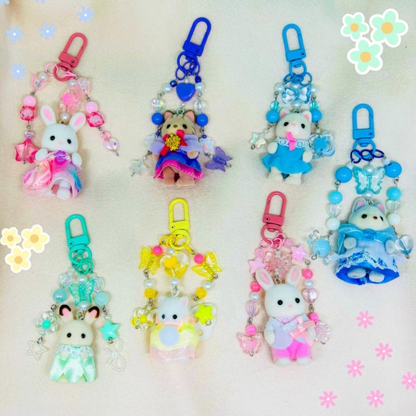 Calico Critter Keychain | Cute Keychain | Kawaii Keychain | Phone Charms | Sylvanian Baby Keychain | Belt Charm