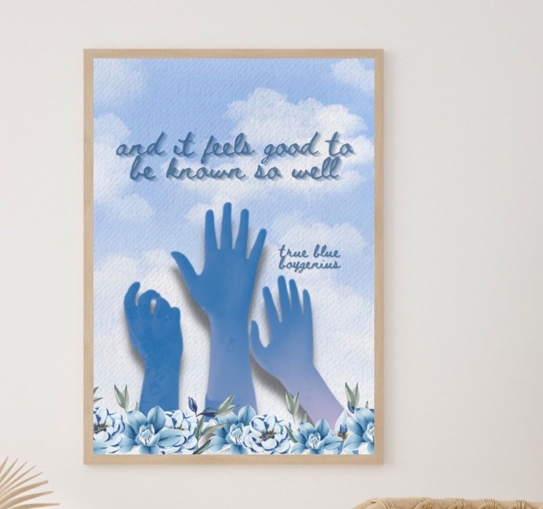 Boygenius Poster True Blue Lyric Poster Instant Digital Etsy