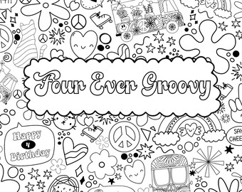 2nd Birthday two Groovy Coloring Sheet Activity - Etsy