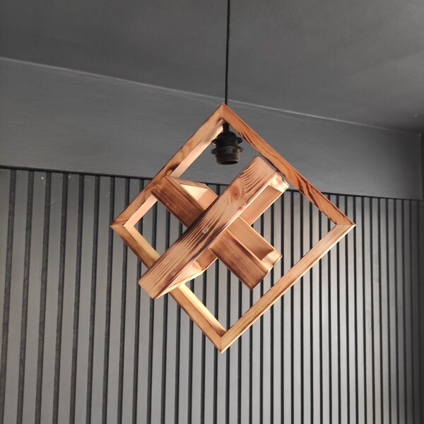 Wood Ceiling Light Etsy