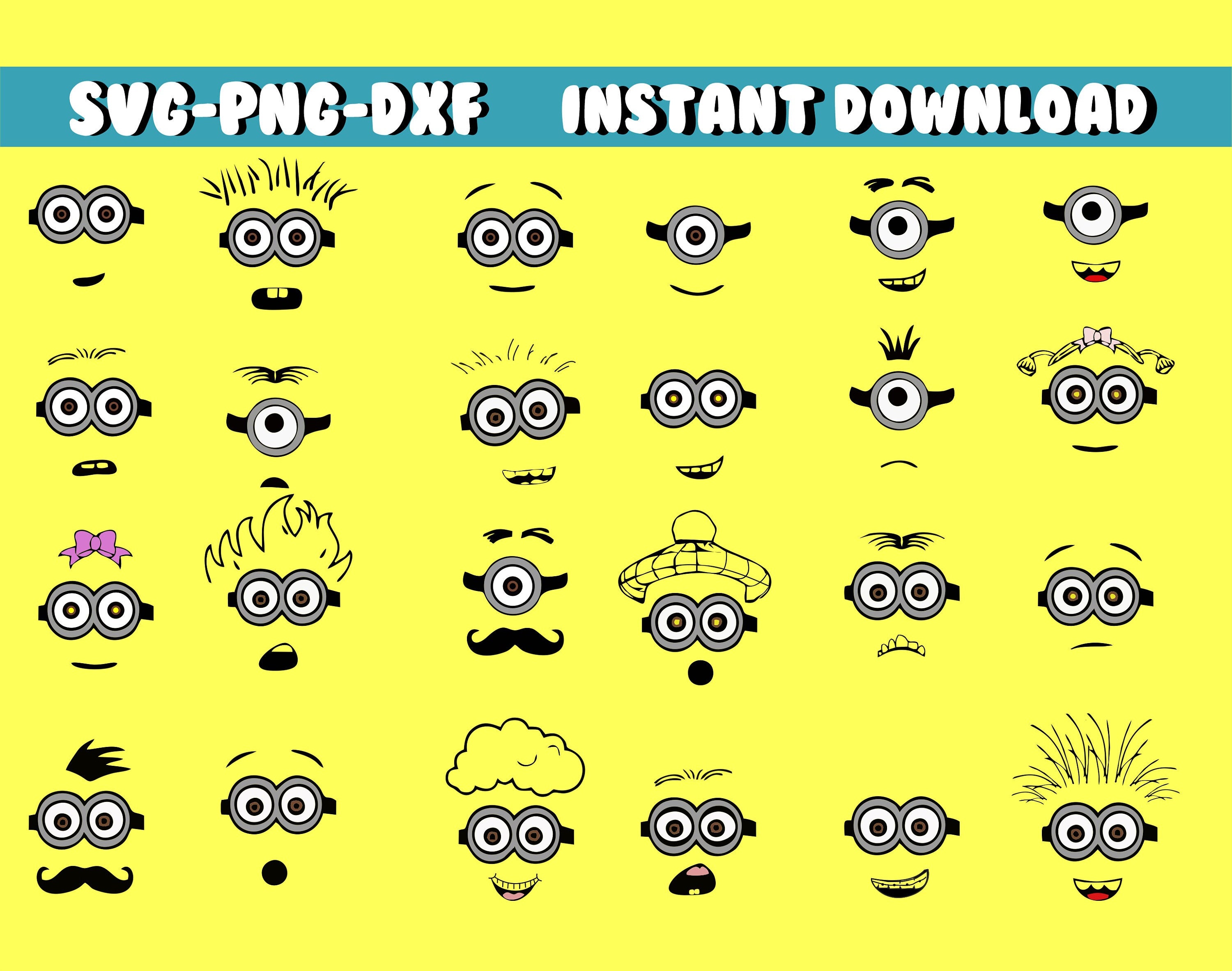 Minions Faces Svg Vector Bundle / Despicable SVG PNG DXF - Etsy