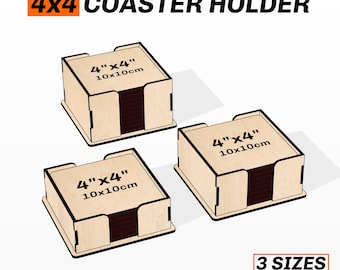 4x4 Coaster Holder SVG DXF Laser cut files