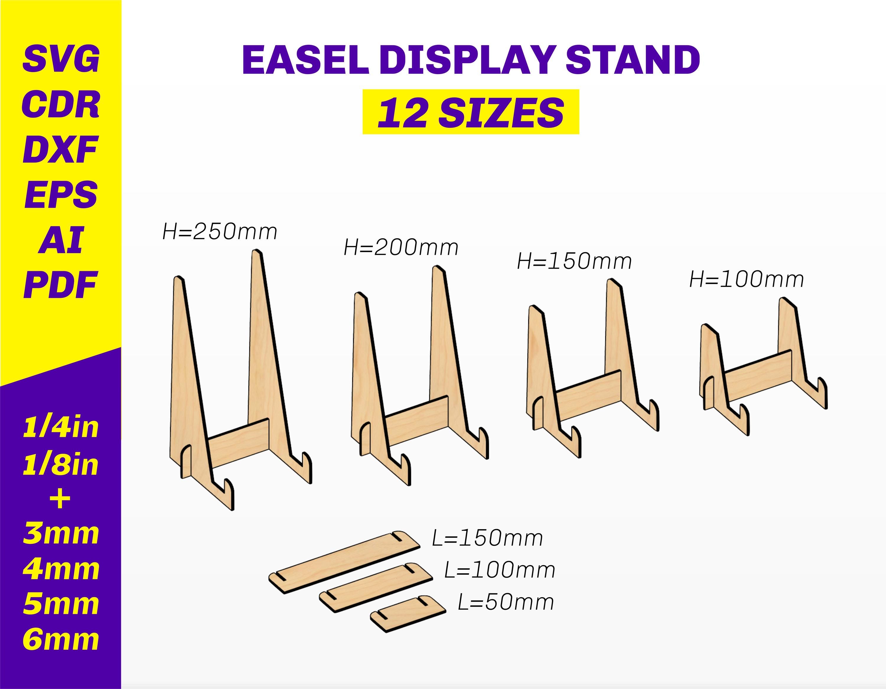 Easel Display Stand Laser Cut Files - Picture Frame Holder or Book Stand SVG file