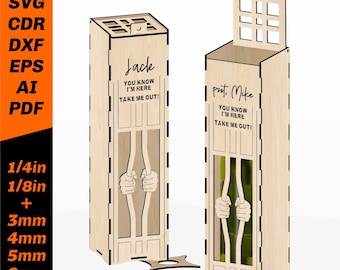 Jailed Wine Box SVG Laser Cut File: Customizable Gift Weinbox (Digital Download)