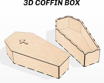 Halloween Coffin Box SVG Laser Cut Files For Cricut  Lightburn Glowforge xTool