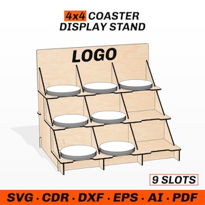 4x4 Coaster Display Stand SVG Laser cut file