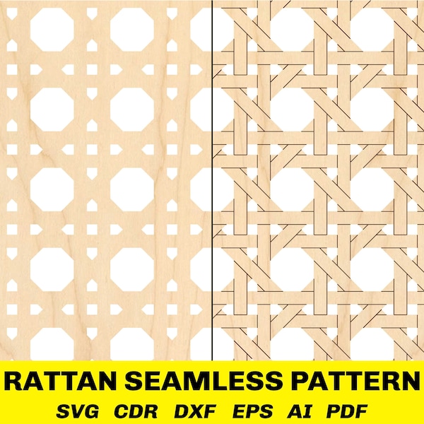 Rattan Muster SVG - Rattan Laser geschnittene Datei für Glowforge Dateien SVG - Rattan Cane SVG Seamless Pattern Dateien