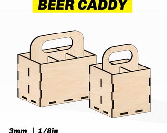 Laser cut beer holder SVG file |  Beer caddy SVG template