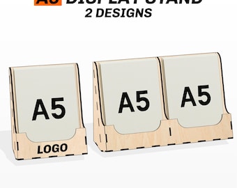 A5 Laser Cut Display Stand SVG DXF file for Brochure Leaflet Flyer for Glowforge Lightburn xTool and others
