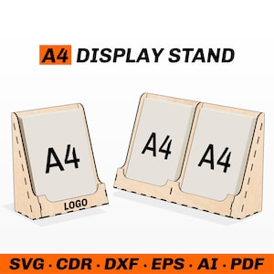 A4 Display Stand SVG Laserschnittdatei für Flyer Werbebroschüre