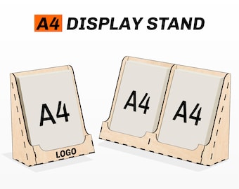 A4 Display Stand SVG Laser cut file for Flyer Brochure Promotional leaflet